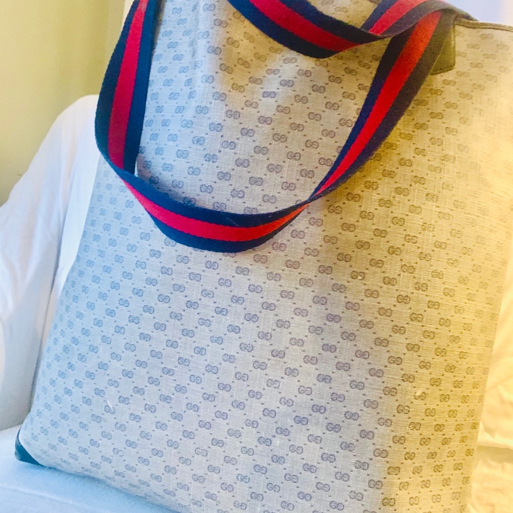 Vintage Gucci Navy Blue Tote